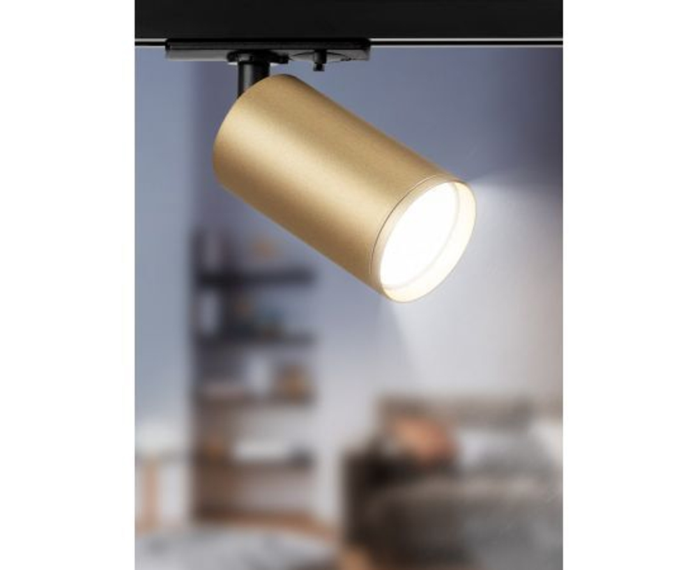 Трековый светильник однофазный ЭРА TR39-GU10 MG MR16 под лампу / Спот потолочный, настенный, поворотный для шинопровода, золото