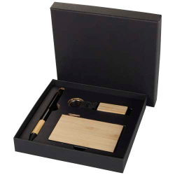 Подарочный набор Minka из шариковой ручки, брелока и держателя RFID-карты из переработанного алюминия, сертифицированного сог