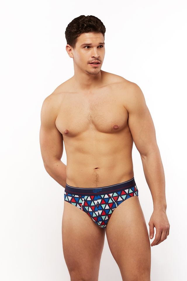 Мужские трусы-слипы с ярким геометрическим принтом