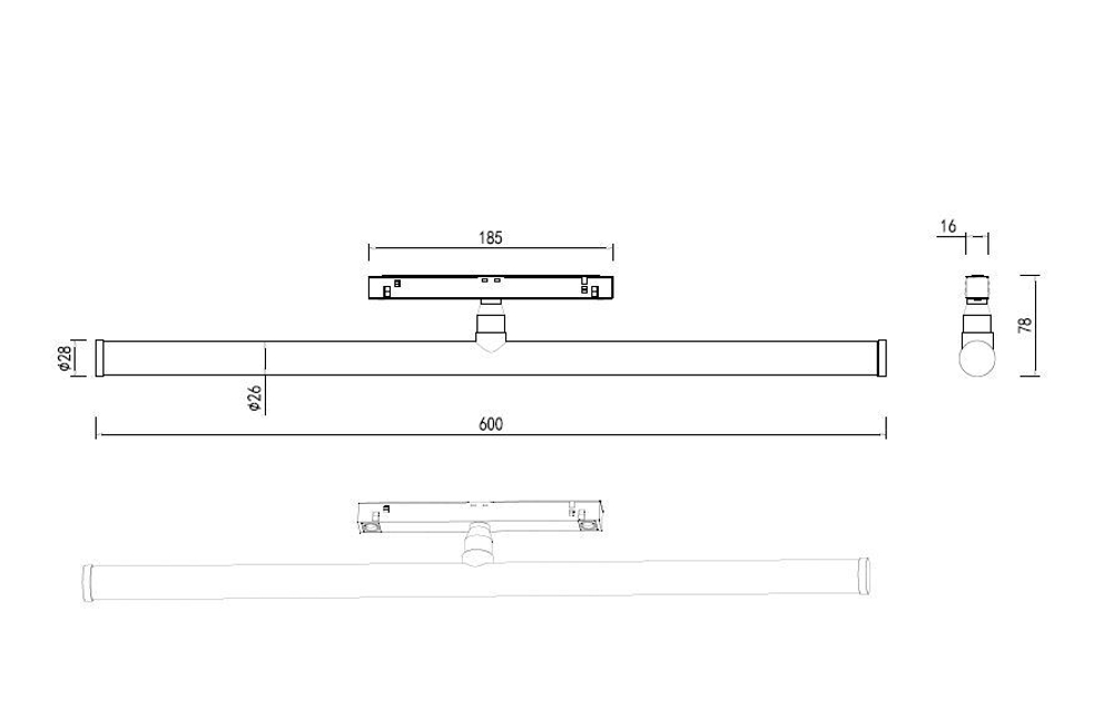 Светильник для SPACE-Track system 16Вт,   3000К