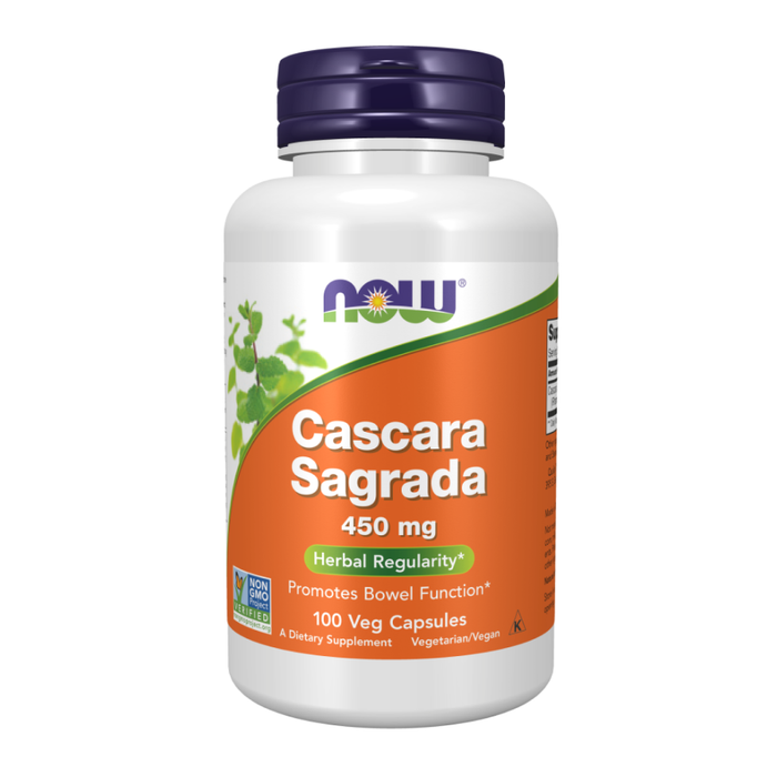 Добавка для поддержки пищеварения, Cascara Sagrada, Now Foods, 100 вегетарианских капсул