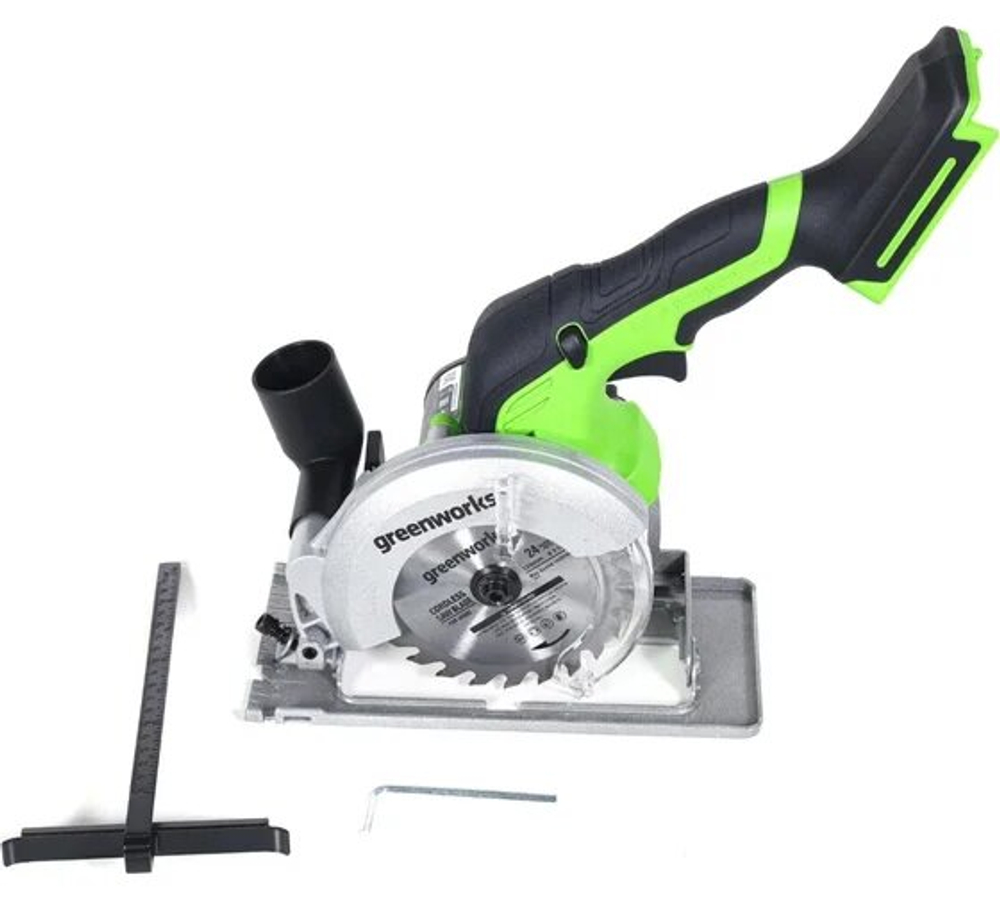 Циркулярная мини-пила аккумуляторная GREENWORKS 24V G24MCS бесщеточная, без АКБ и ЗУ (1501207)