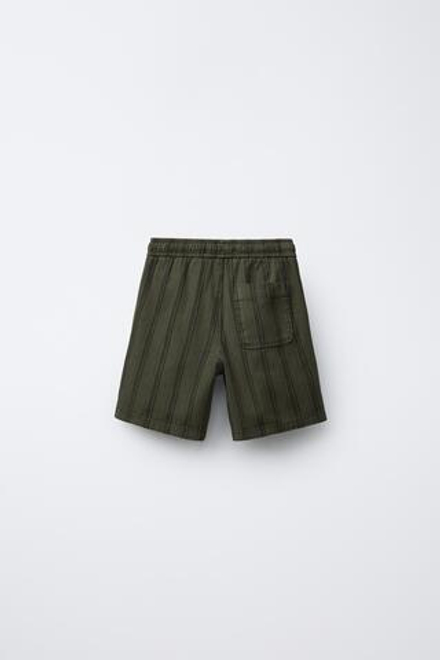 ZARA ШОРТЫ В ПОЛОСКУ, ХАКИ