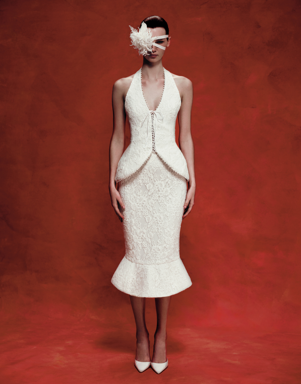 Комплект из юбки и топа из кружева