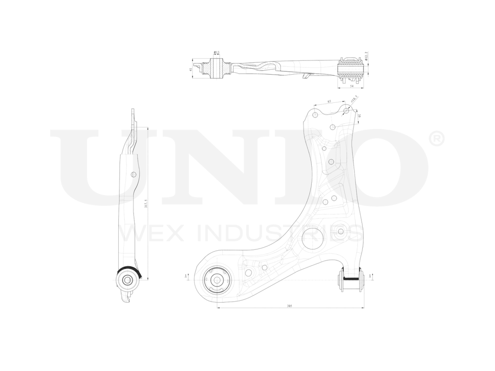 Рычаг подвески поперечный передний нижний левый UNIO SSP-40180