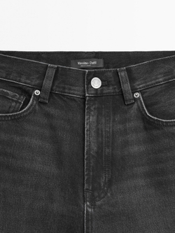 Massimo Dutti Джинсы прямого кроя с низкой посадкой, черный