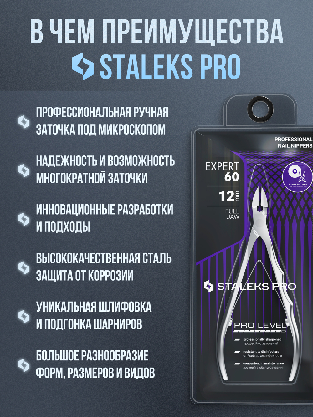 Профессиональные кусачки для ногтей Expert 60-12