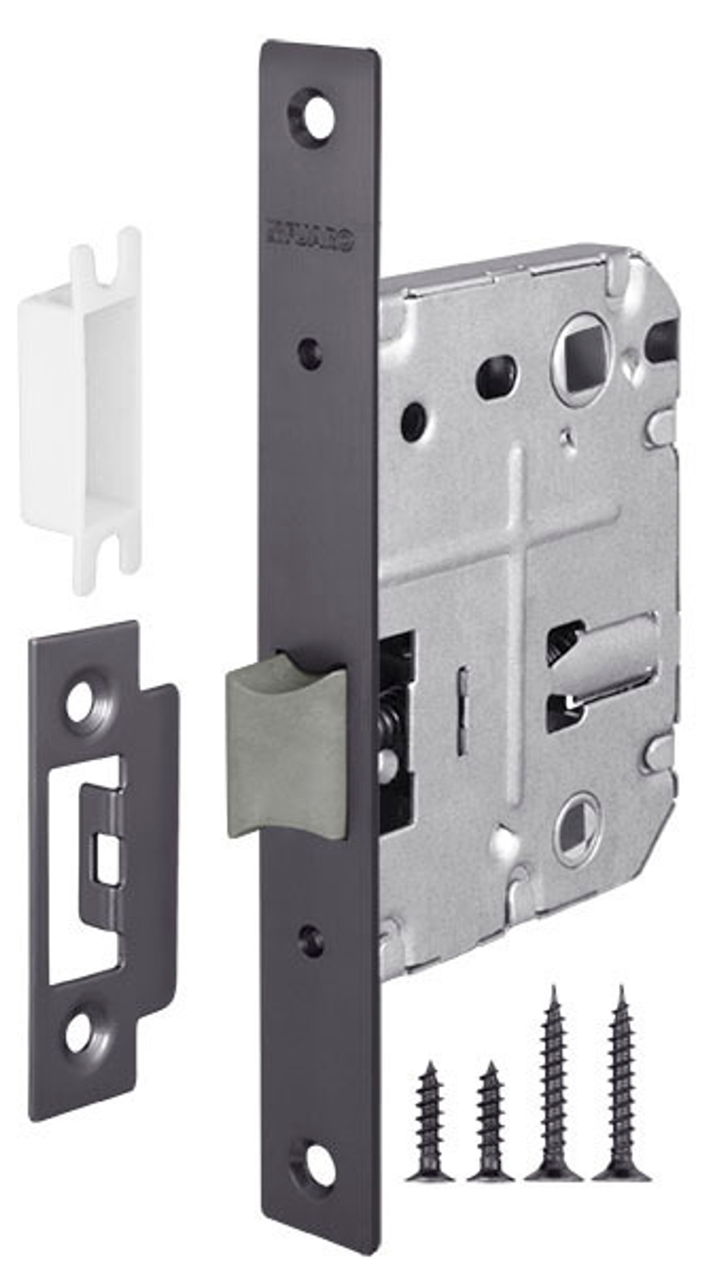 Замок врезной пластик Фуаро PLASTIC P72-50 GR, цвет графит (гарантия - 12 месяцев)