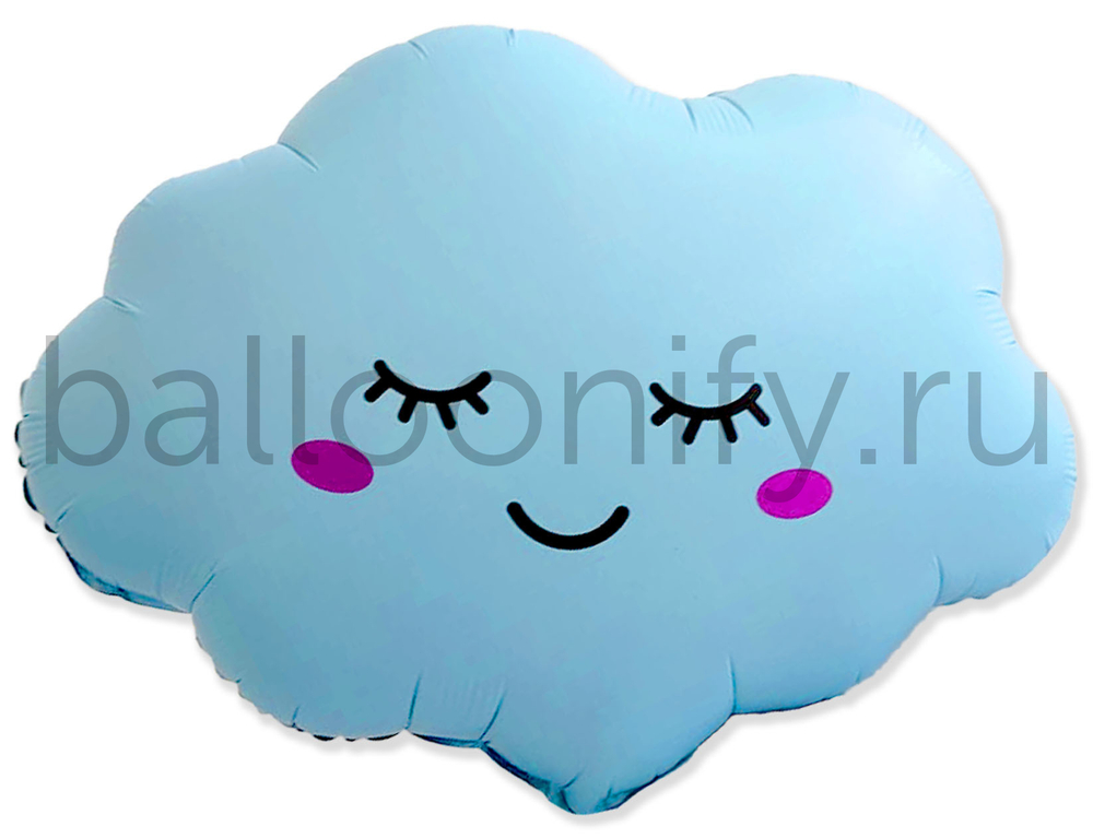 Шар (27''/69 см) Фигура, Облако, Голубой, Матовый, 1 шт.