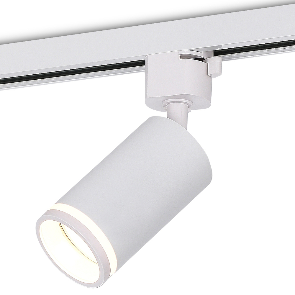 Светильник трековый, поворотный, GU10, D55хH155мм, IP20, белый, без лампы