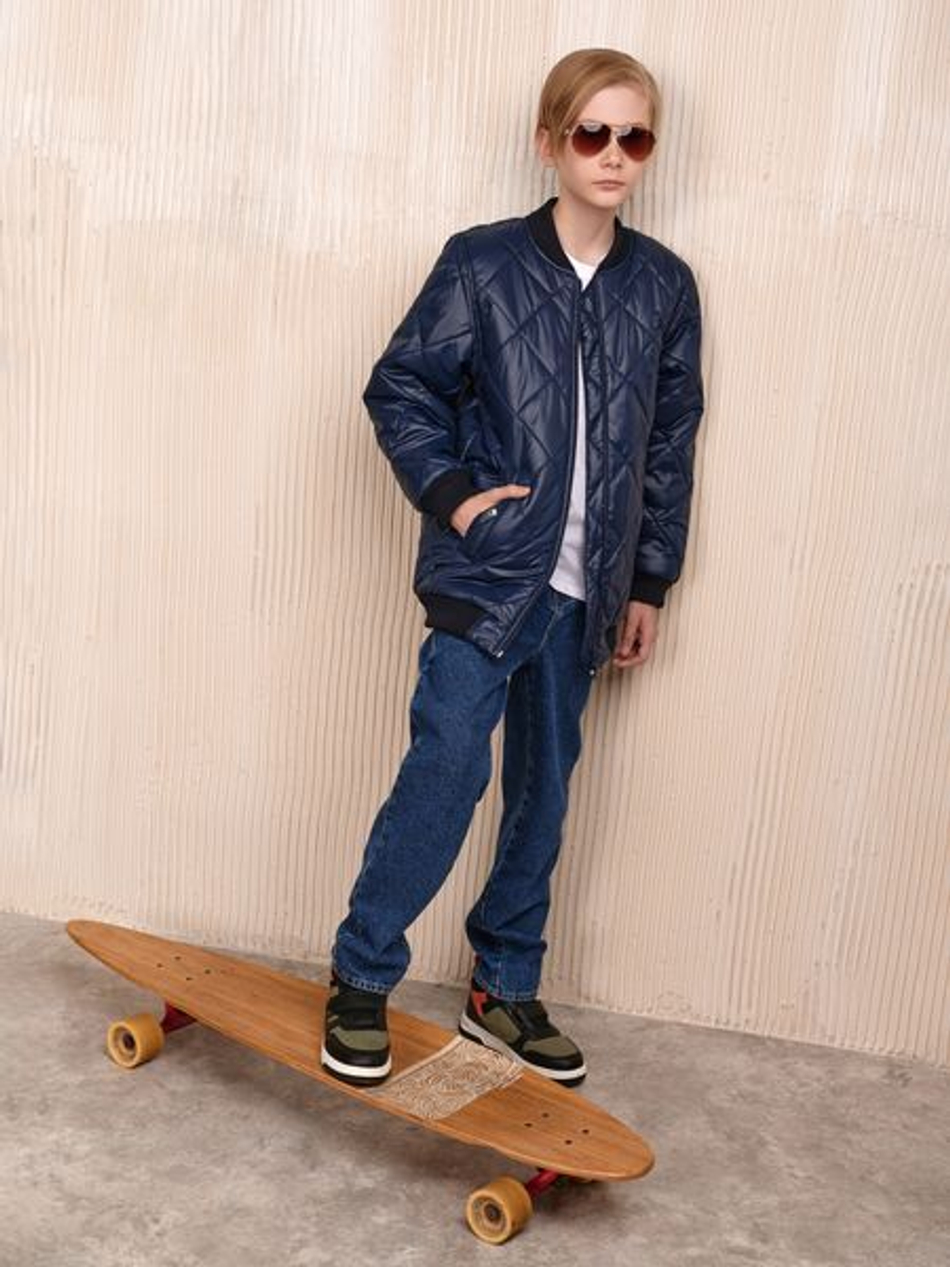 Бомбер демисезонный для мальчика "Тренд" синий