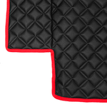 Ковры SCANIA 5 серии P (механика), (экокожа, черный, красный кант, красная вышивка)