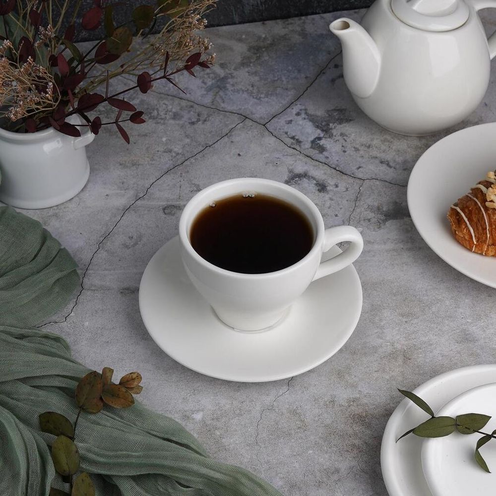 Чайная пара 200 мл белая d 8,5 см h7,2 см фарфор P.L. Proff Cuisine [4]