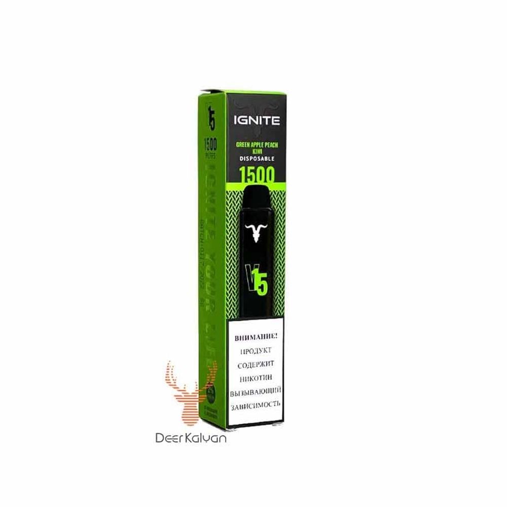 Ignite &quot;Green Apple Peach Kiwi&quot; (Зеленое Яблоко Персик Киви) 1500 затяжек