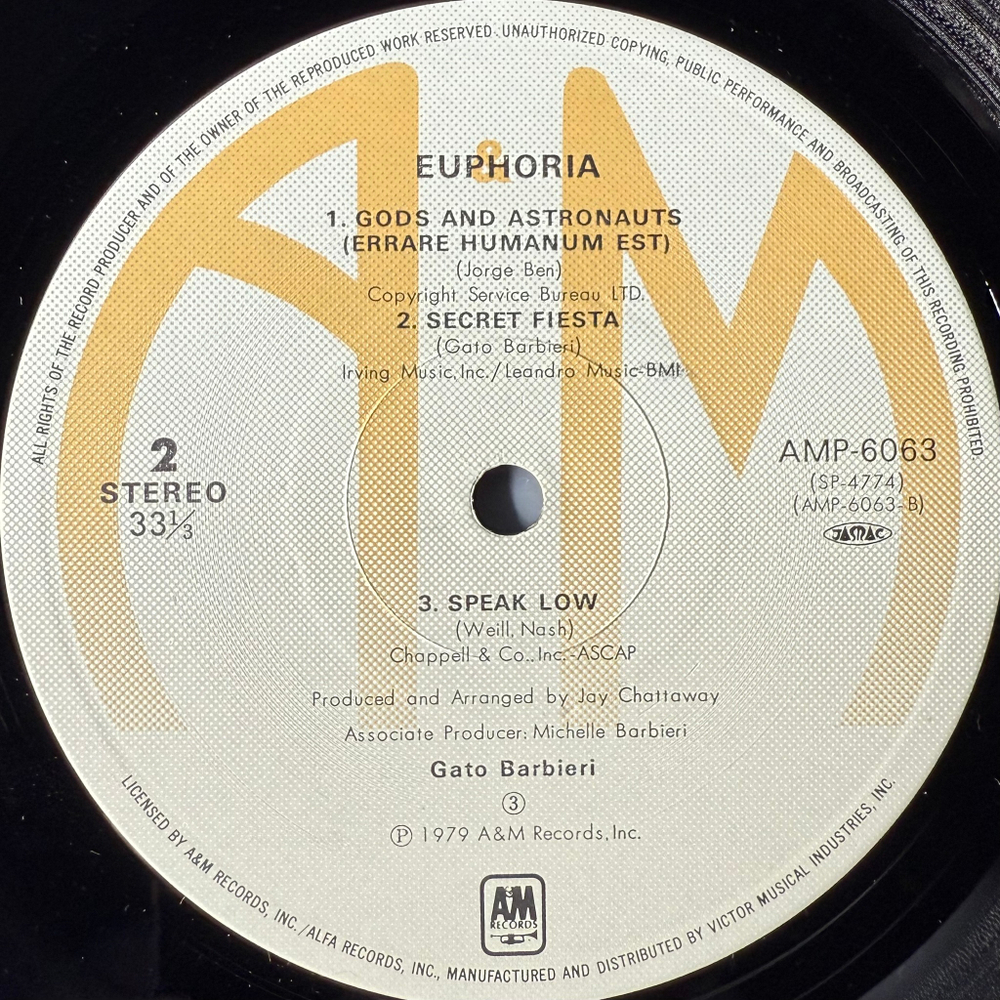 Gato Barbieri ‎– Euphoria (Япония 1979г.)