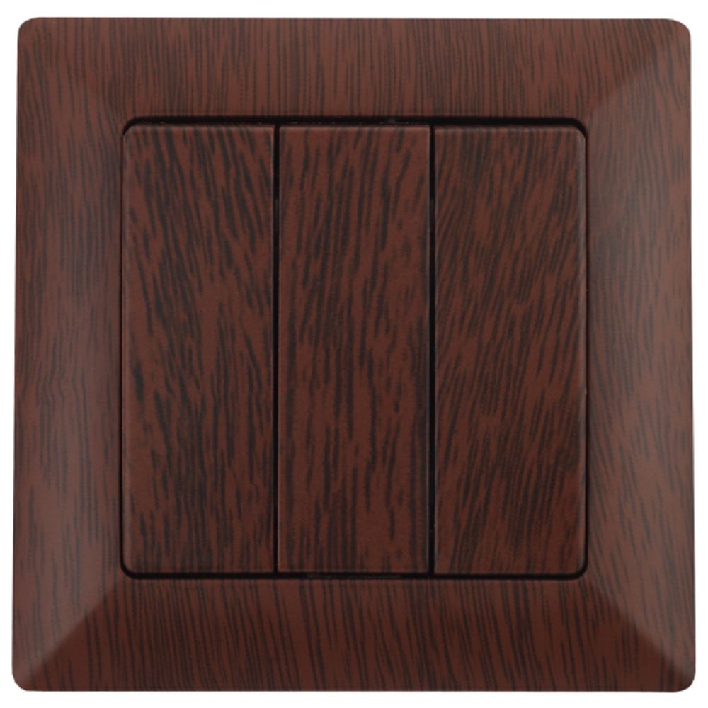 4-106-10 Intro Выключатель тройной, 10А-250В, СУ, Solo, венге