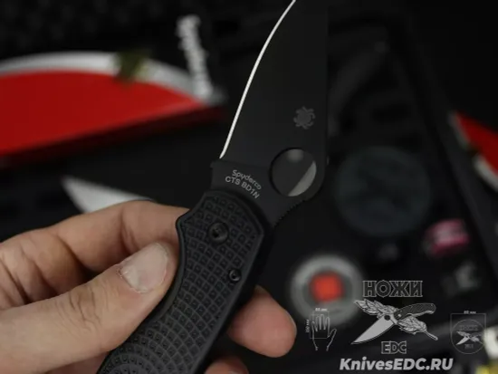 Нож складной Spyderco Lightweight Para 3 223PBBK c клинком из стали CTS-BD1, рукоять FRN