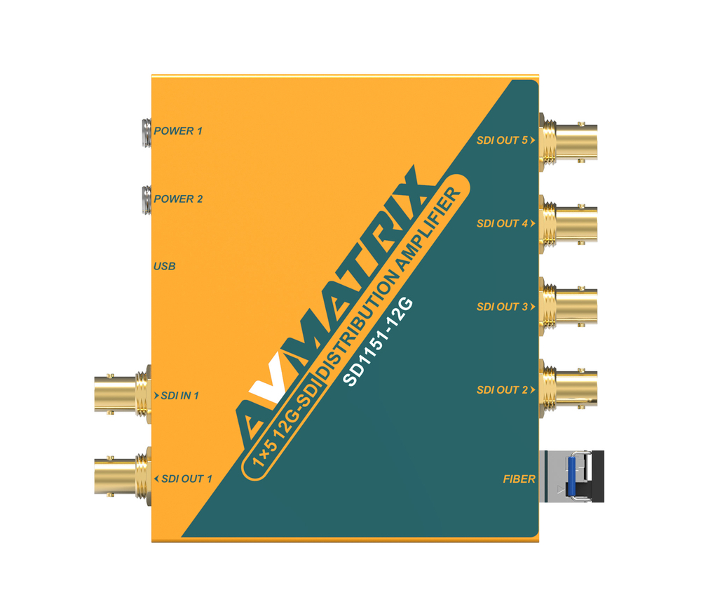 Усилитель-распределитель AvMatrix SD1151 1x5 12G-SDI с восстановлением тактовой частоты