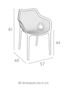 Кресло пластиковое, Siesta Contract Air XL, красный