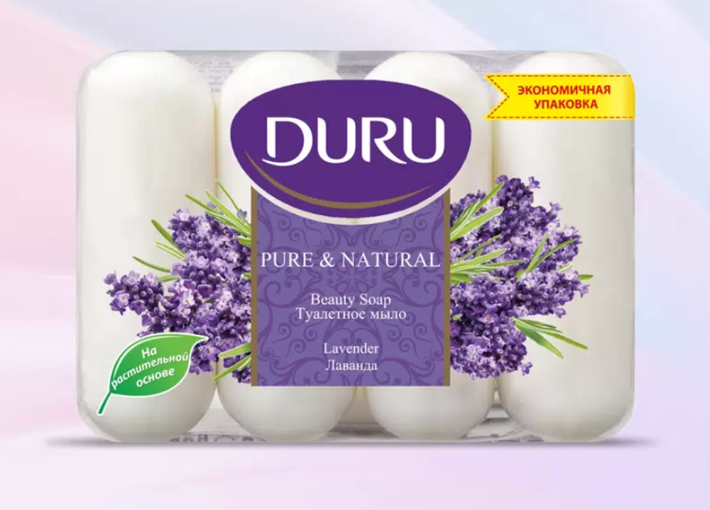 DURU Pure&Natural Туалетное мыло Лаванда 4*85гр