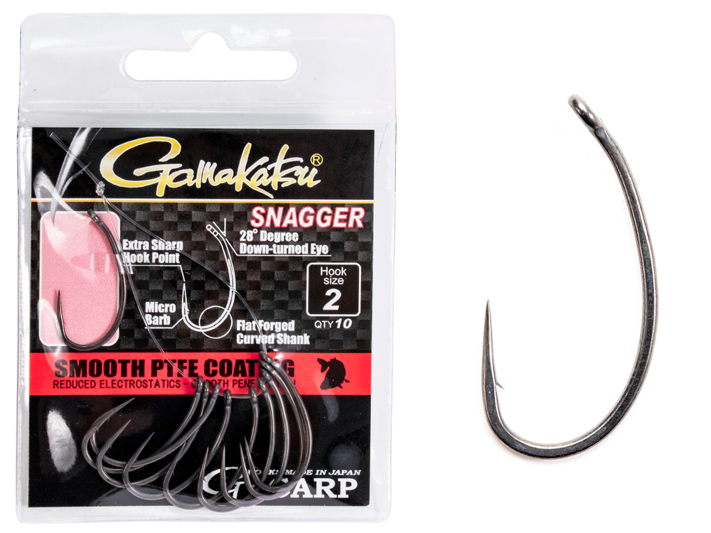 Крючки Gamakatsu G-Carp SNAGGER HOOKS разм. 02 10шт.