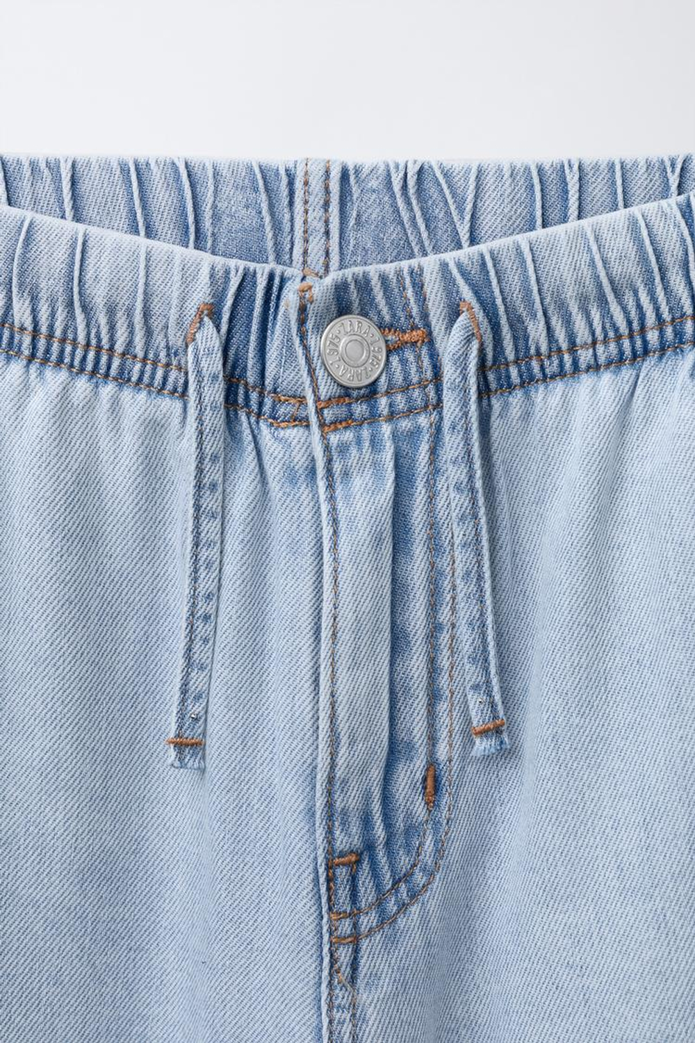 ZARA ДЖИНСЫ ШИРОКОГО КРОЯ, СИНИЙ