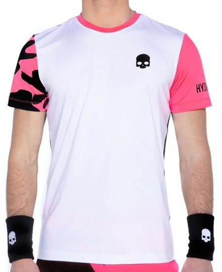 Теннисная футболка Hydrogen Tech Camo Tee - white/fuchsia fluo