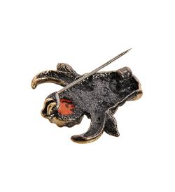 AM-2590 Брошь «Знак зодиака-Телец» (латунь, янтарь)