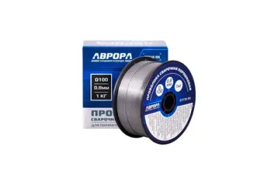 Проволока сварочная порошковая E71T-GS d.0.8 мм 1.0кг D100 NO GAS/АВРОРА