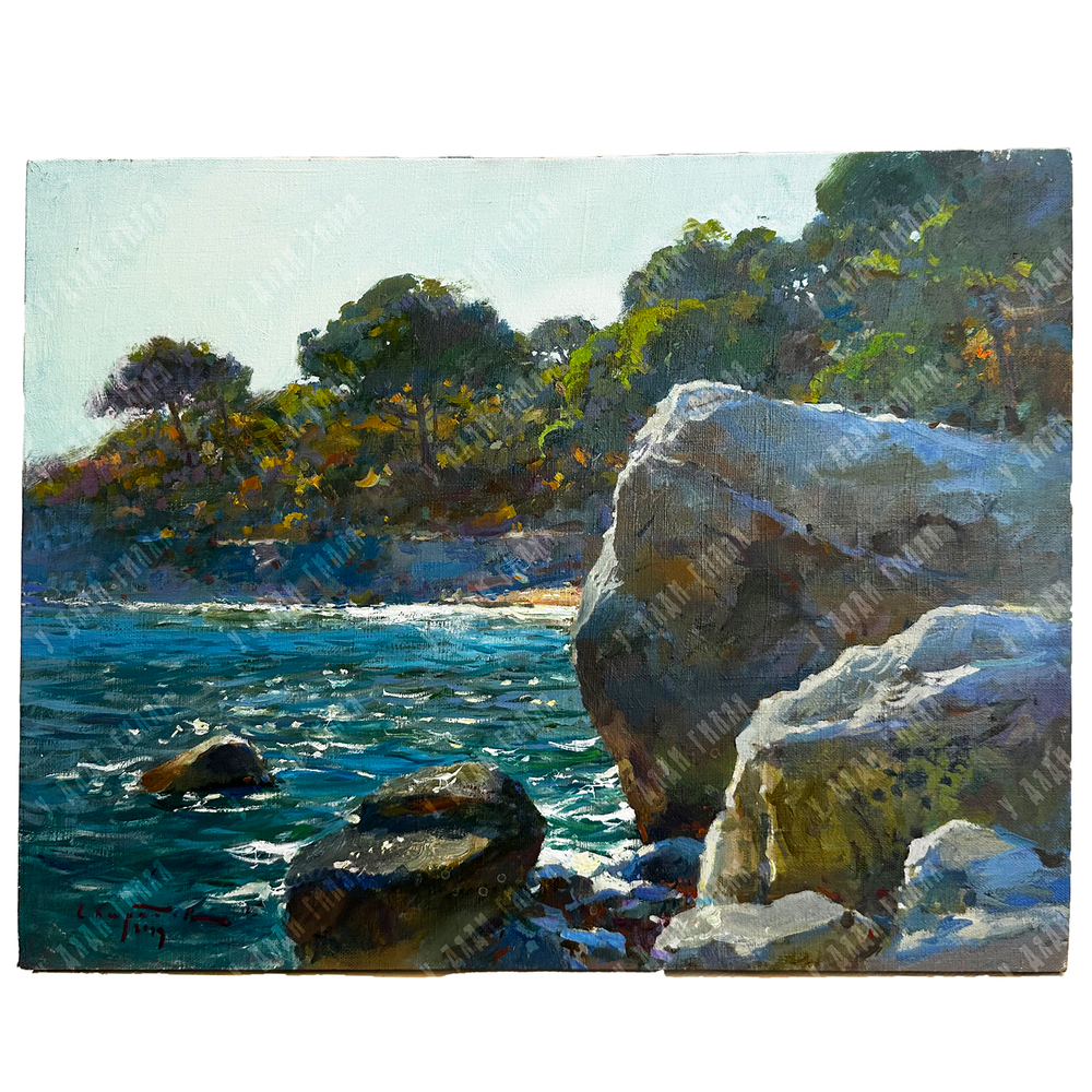 Свиридов С. А. (р. 1964 г.) Берег в Фаворском парке. Холст, масло. Крым, 2019 г.