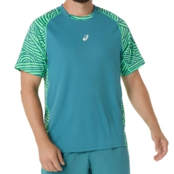 Мужская теннисная футболка Asics Padel Court All Over - misty pine/vital green