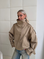 Тренч укороченный песочный