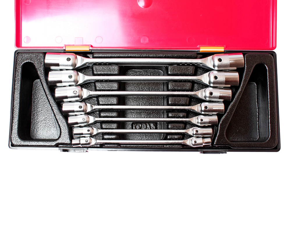 Набор ключей торцевых 6-19мм шарнирных 7 предметов в кейсе JTC