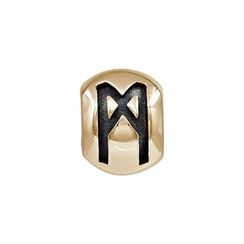 Шарм с руной Манназ - бусина для браслета из бронзы