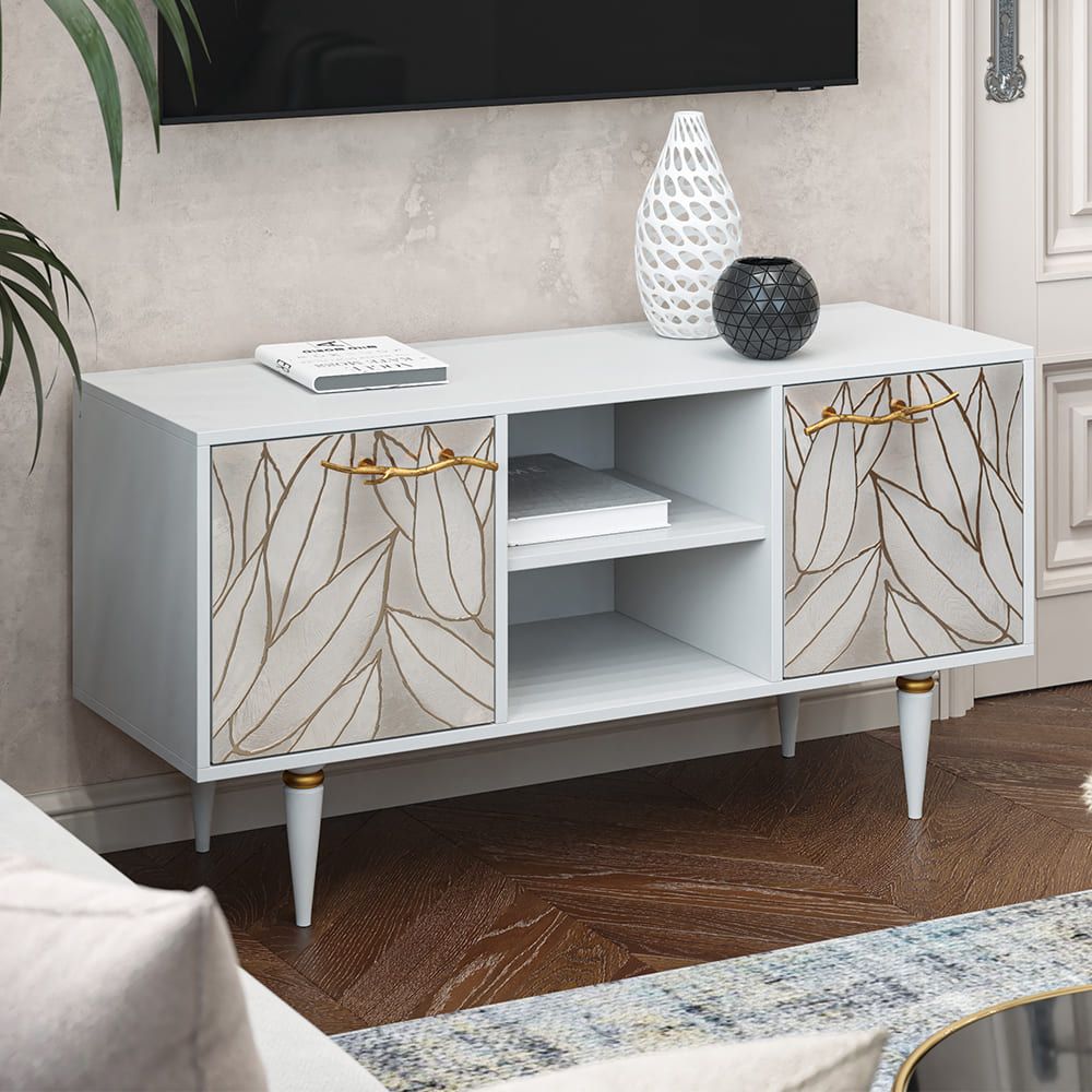 Тумба под ТВ Арт 117см Классик Айс Голд