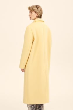 Объемное пальто (((По классике))), желтое