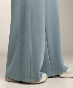 OYSHO Брюки прямого кроя с ребристой отделкой и модала, серо-синий