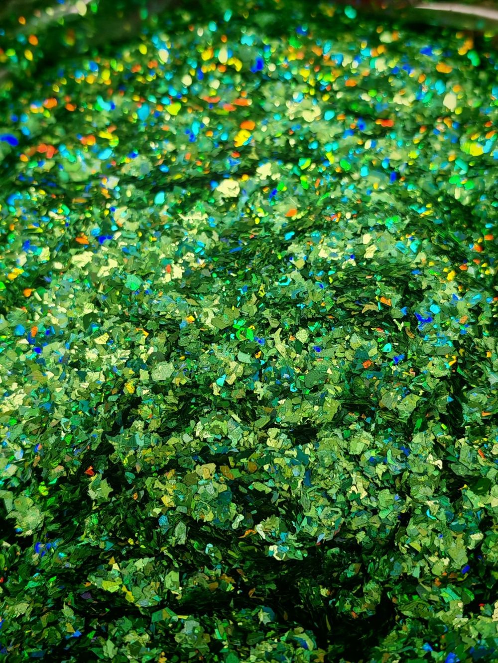 Хлопья - слюда Зелёный голографик - 88804 - для литья изделий и творчества