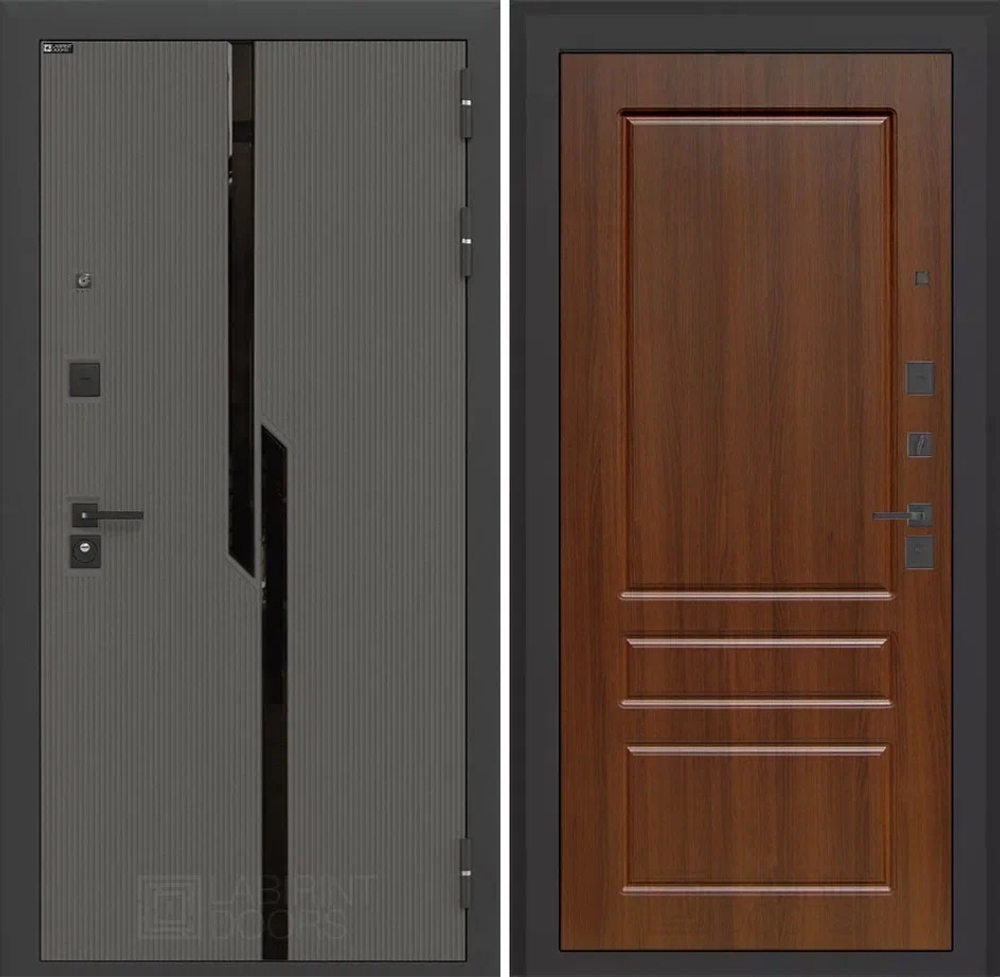 Дверь входная Лабиринт CARBON 03 Орех бренди металлическая