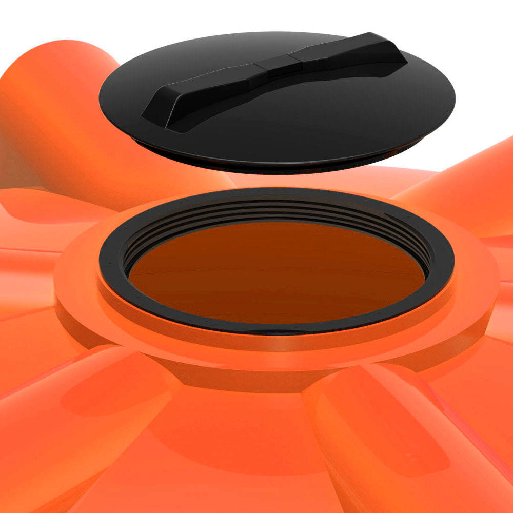 Ёмкость для перевозки воды и жидких удобрений, КАС Полимер-Групп V-9000 КАС (крышка с дых.клап.) 9000 л. вертикальная (2215x2215x2614см;250кг;оранжевый) - арт.559058