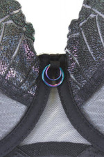 Бюстгальтер plus size на косточках с блестящими элементами (Размер: 95G) (Цвет: черный)