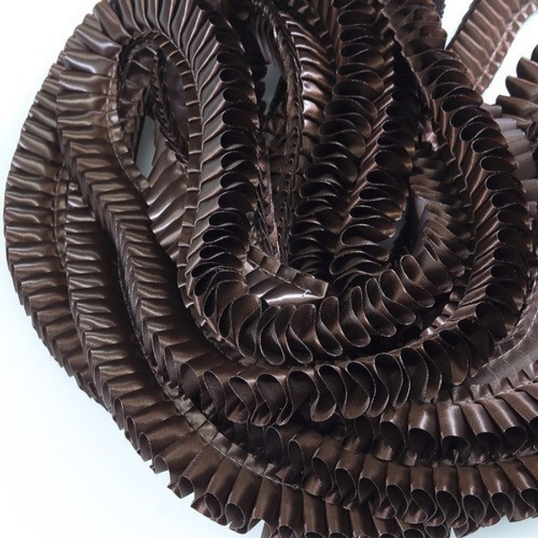 Лента плиссированная для наградных розеток. Цвет КОРИЧНЕВЫЙ. Код цвета 13.