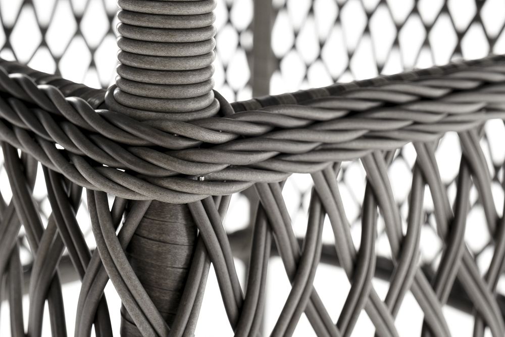 "Эспрессо" плетеный круглый стол, диаметр 118 см, цвет графит