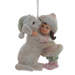 GAEM Изделие декоративное подвесное "Девочка со щенком", L9 W5 H10 см