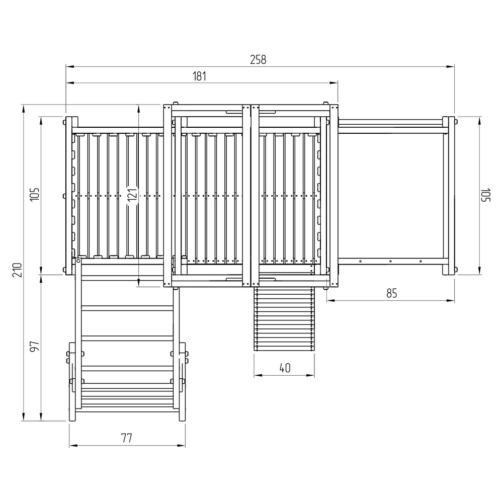 Детский домашний игровой комплекс чердак ДК2Р Розовый