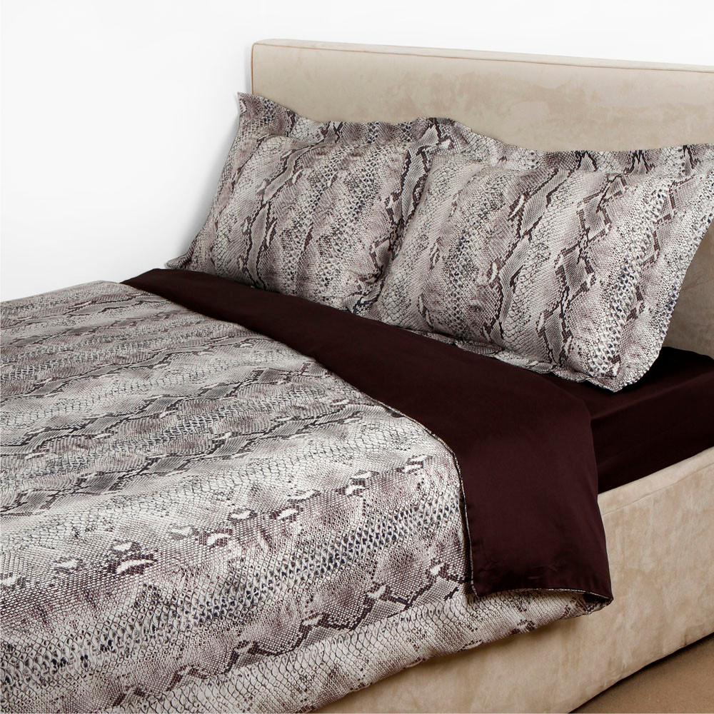 Постельное белье 2 спальное евро Roberto Cavalli Grace коричневое