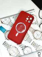 Чехол стеклянный с MagSafe, на iPhone 12 Pro Max, Red