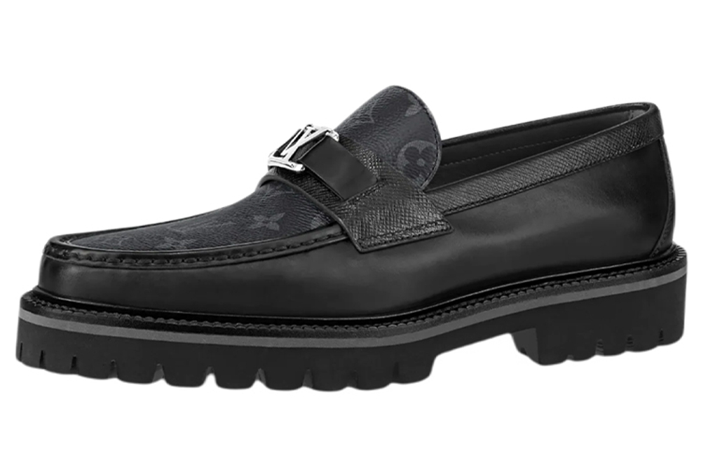 LOUIS VUITTON Major Loafers "Black Monogram"