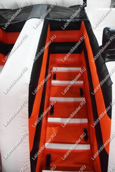 Коммерческий батут "Белый клык" с механизированной головой, 6*5*4 м черно-оранжевый