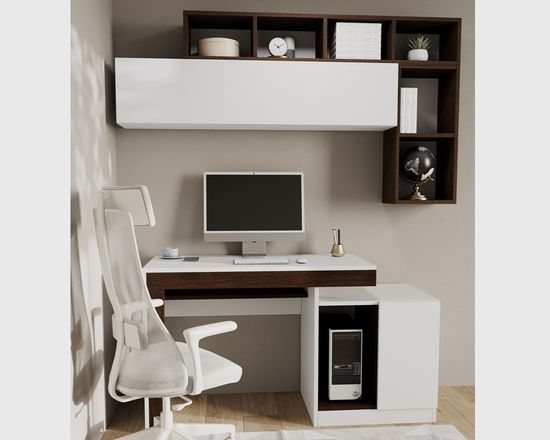 Стол письменный № 4  белый / венге